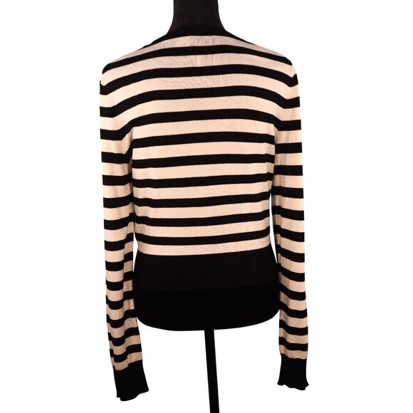 H&M‎ Divided women's Black & White Striped Cardigan Sweater Size Small - Picture 4 of 12
